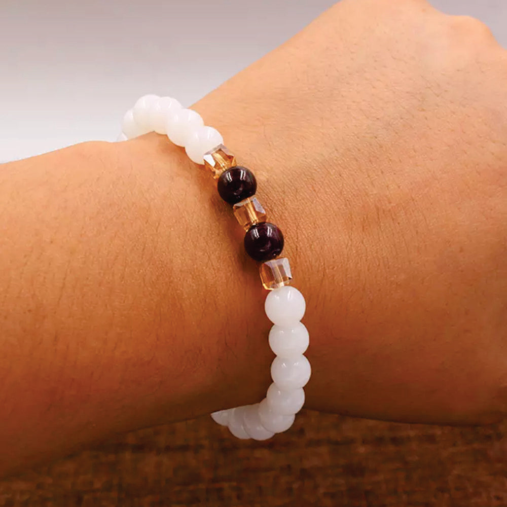 Natural White Chalcedony Positivity Bracelet