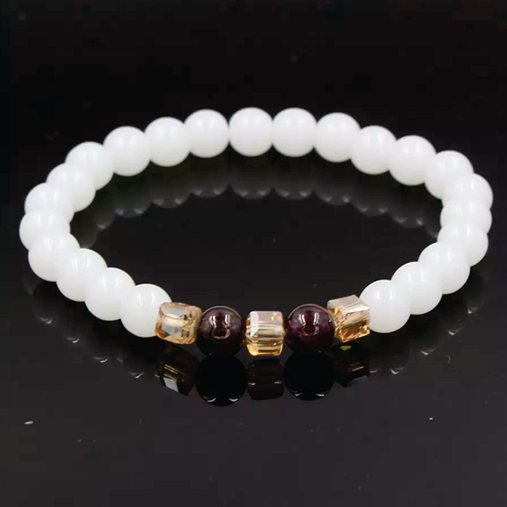 Natural White Chalcedony Positivity Bracelet