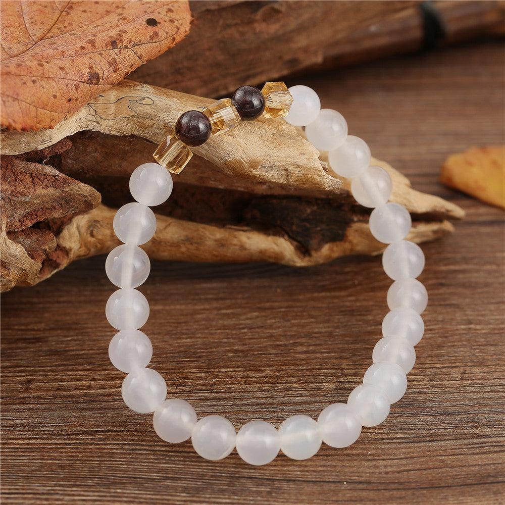 Natural White Chalcedony Positivity Bracelet