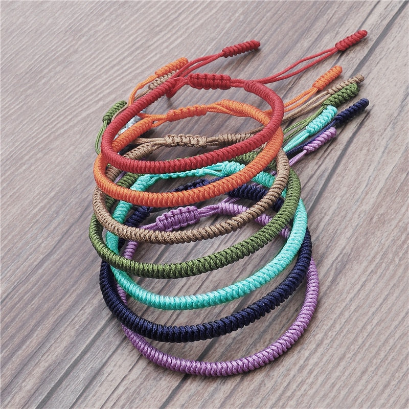 "Colors of Life" Lucky Handmade Buddhist Knots Rope Bracelet