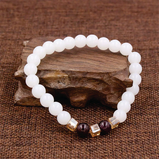 Natural White Chalcedony Positivity Bracelet