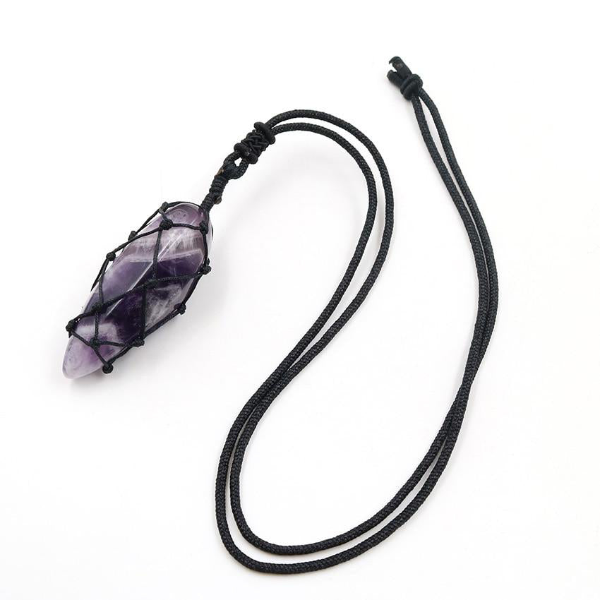 Amethyst Macrame Necklace