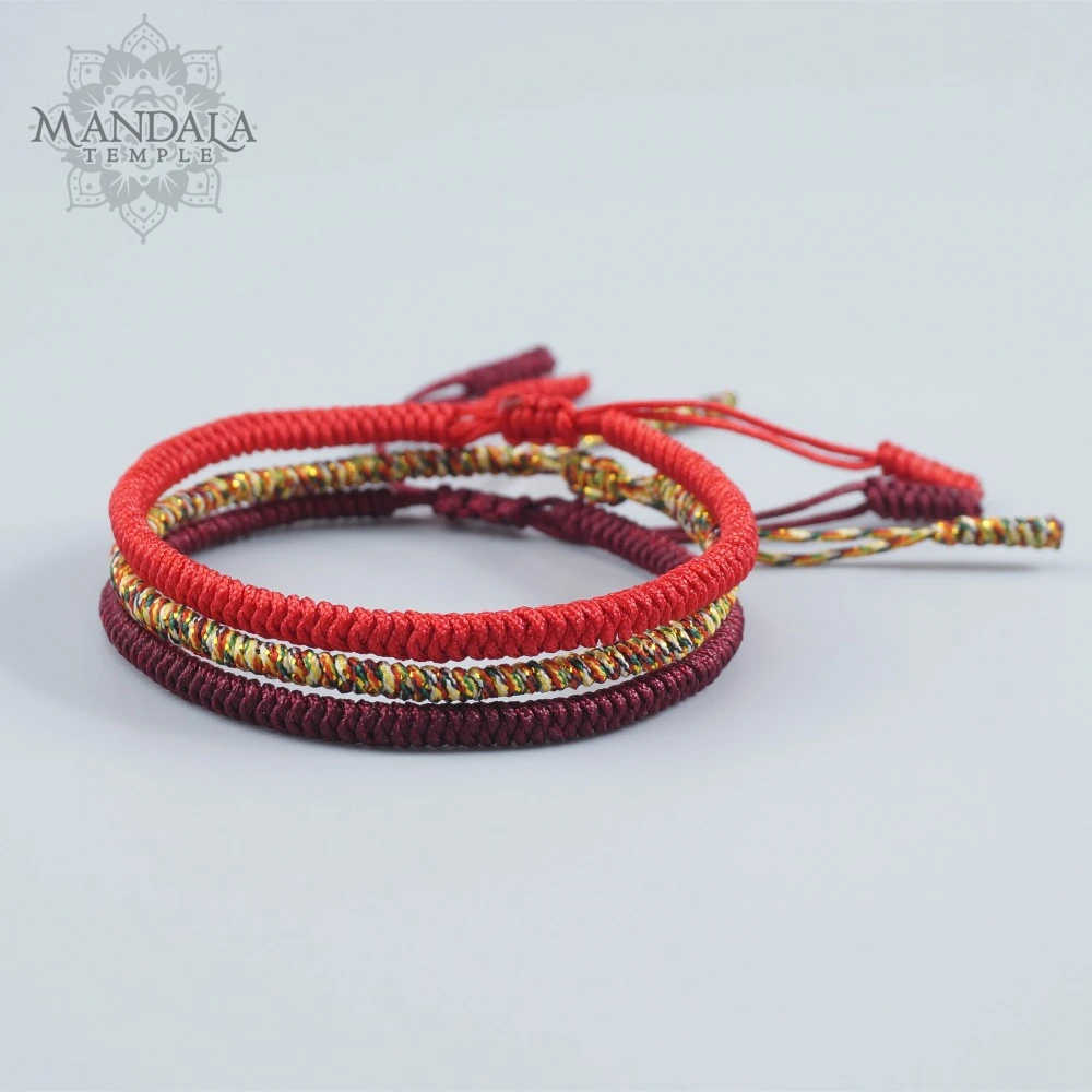 Lucky Handmade Buddhist Knots Rope Bracelet