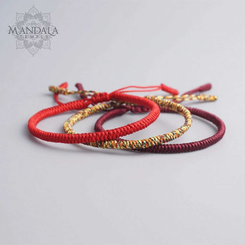 Lucky Handmade Buddhist Knots Rope Bracelet