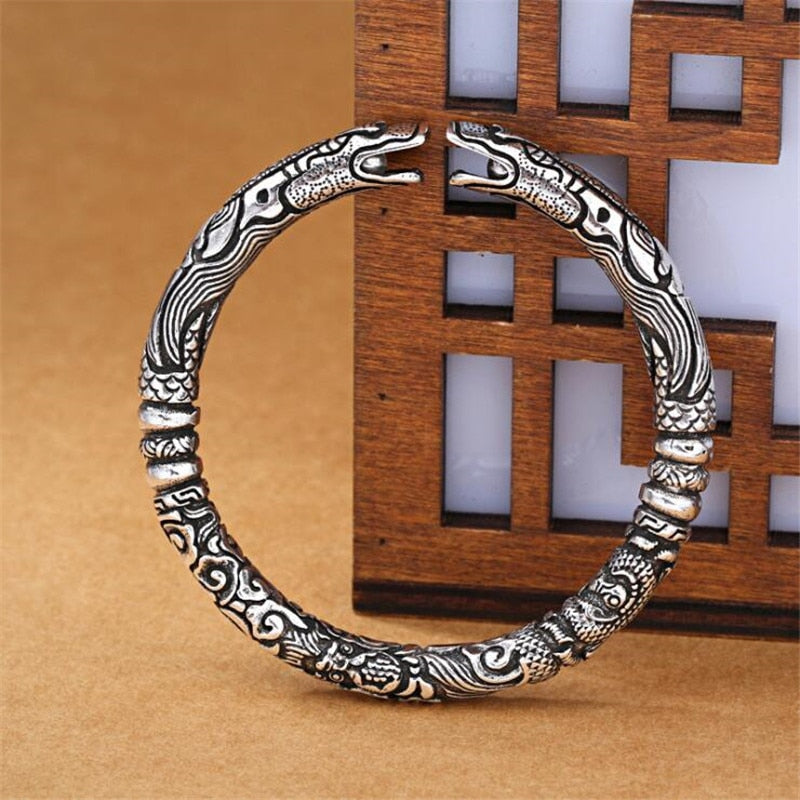 Sky Dragon Sterling Silver Bangle