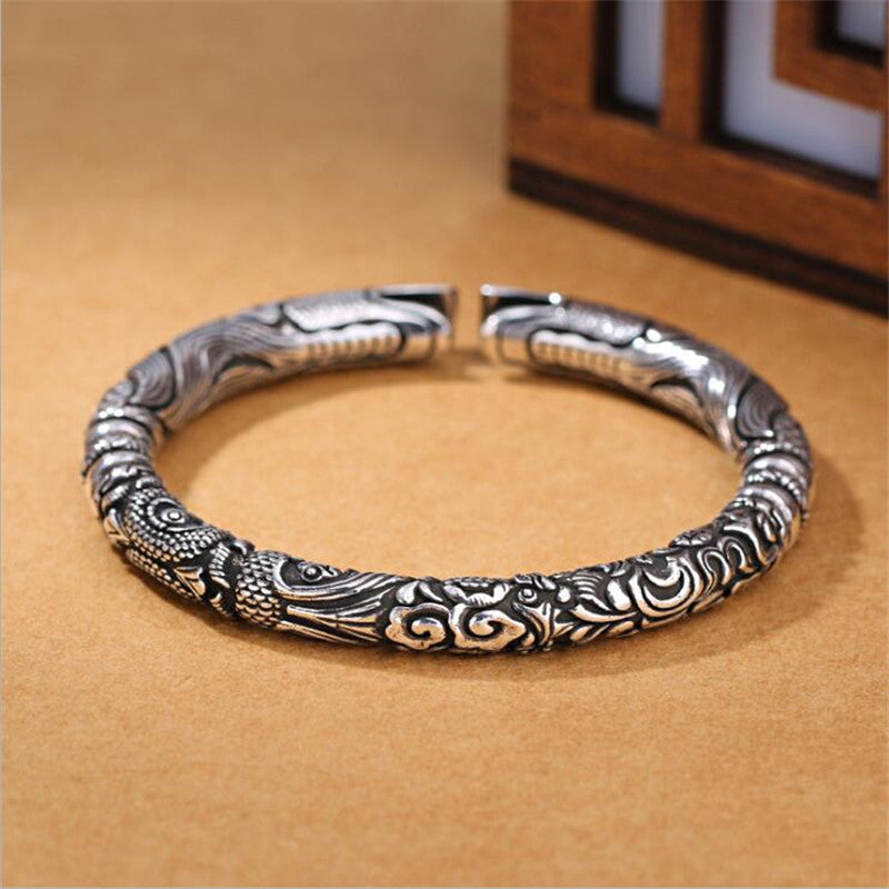 Sky Dragon Sterling Silver Bangle