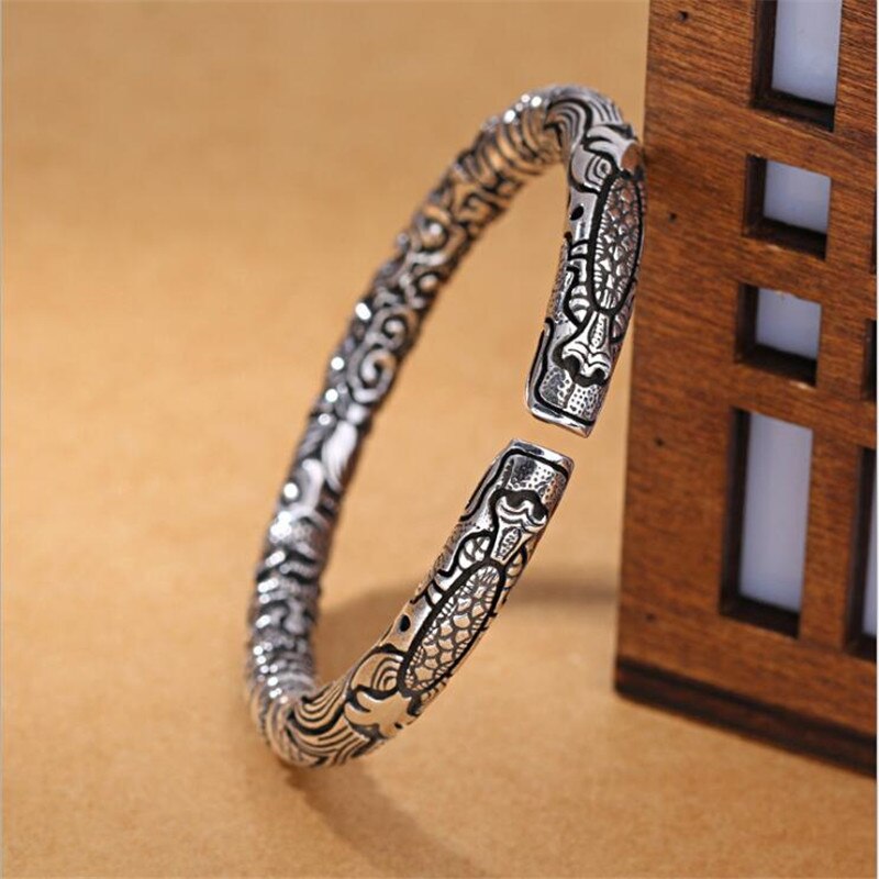 Sky Dragon Sterling Silver Bangle