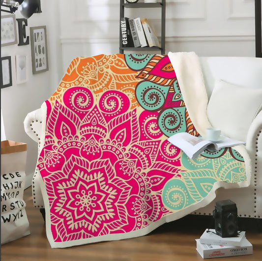 3D Mandala Throw Blanket