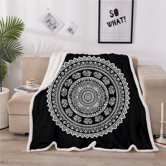 Warming Mandala Fleece Throw Blanket