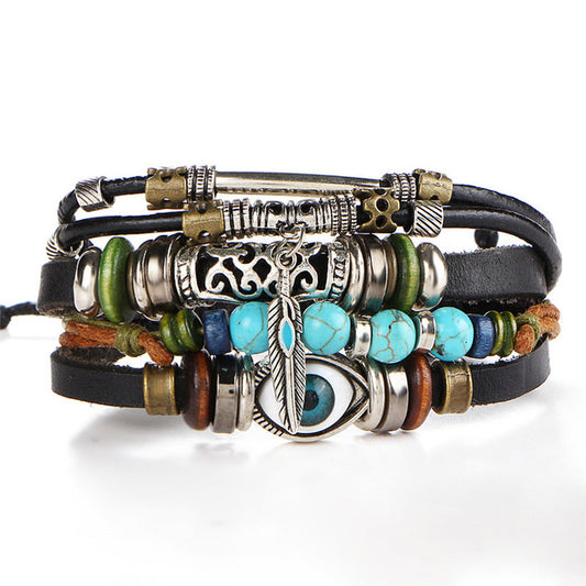 Multilayer Spiritual Leather Bracelet- Adjustable and Unisex