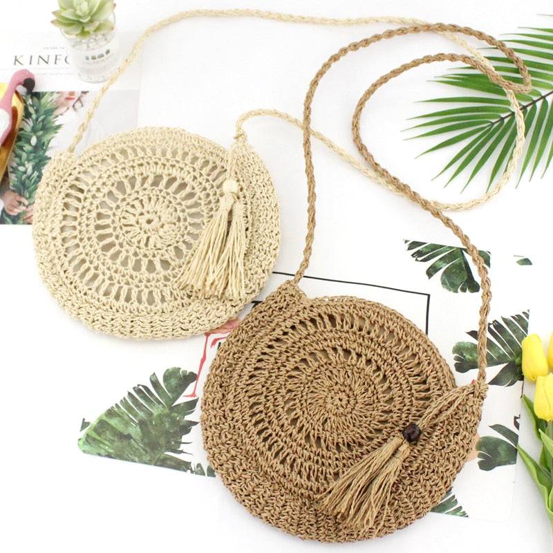 Mandala Rattan Woven Handbag