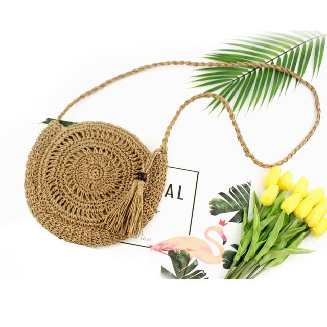 Mandala Rattan Woven Handbag